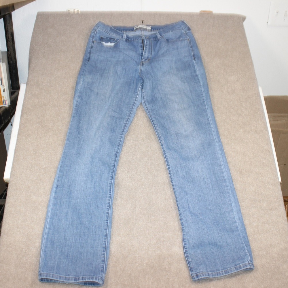 Levis 505 Straight Leg Jeans Womens 14 Medium Wash Blue Denim Stretch Pants